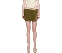 Green Pleated Reversible Miniskirt