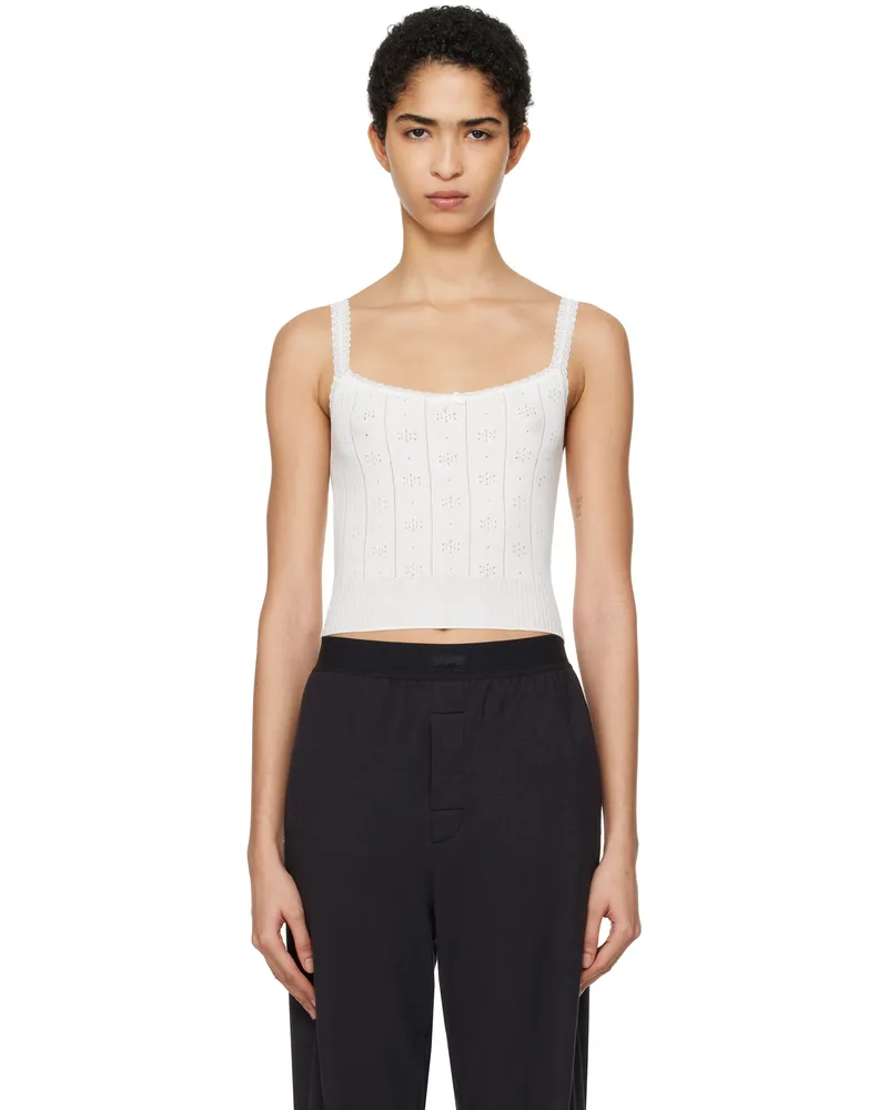 SKIMS White Sweater Pointelle Camisole Marble