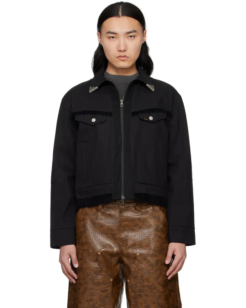 Andersson Bell Black Cowboy Cotton Zip-Up Jacket Black