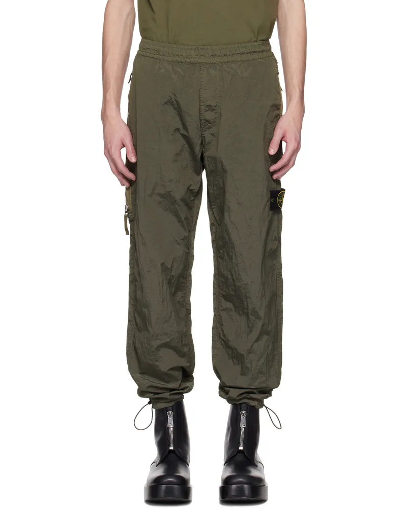 Stone Island Khaki Nylon Metal Econyl Sweatpants V0054