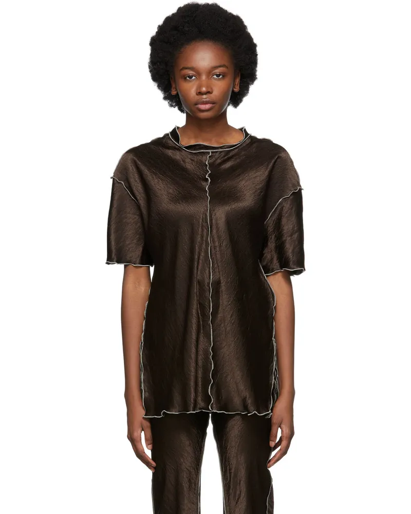 YUZEFI Brown Curly T-Shirt Chocolate