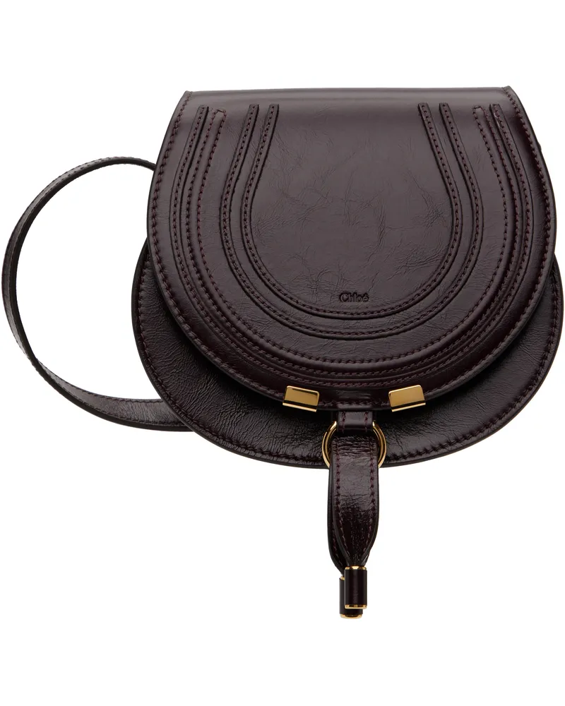 Chloé Burgundy Small Marcie Saddle Bag 607