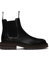 Common Projects Black Leather Chelsea Boots Black