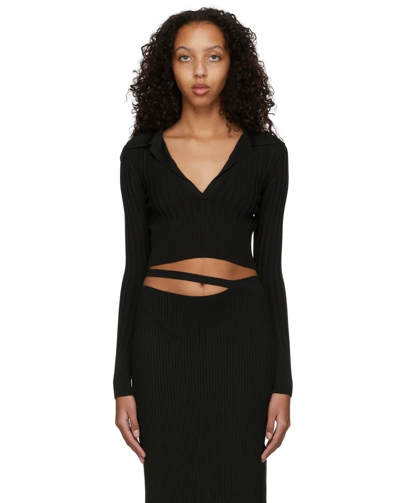 Anna October Black Sandra Knitted Polo Black