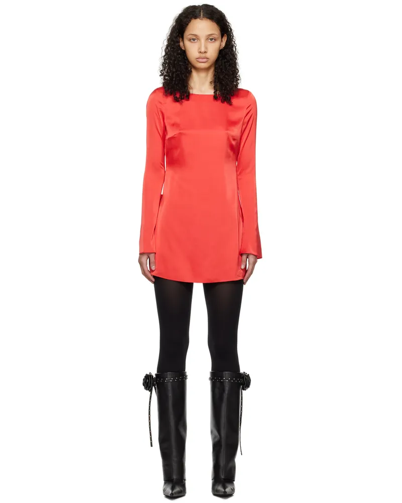GUIZIO Red Lleo Mini Dress Poppy