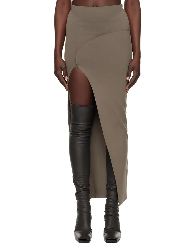 Rick Owens Gray Hollywood Theresa Midi Skirt 34