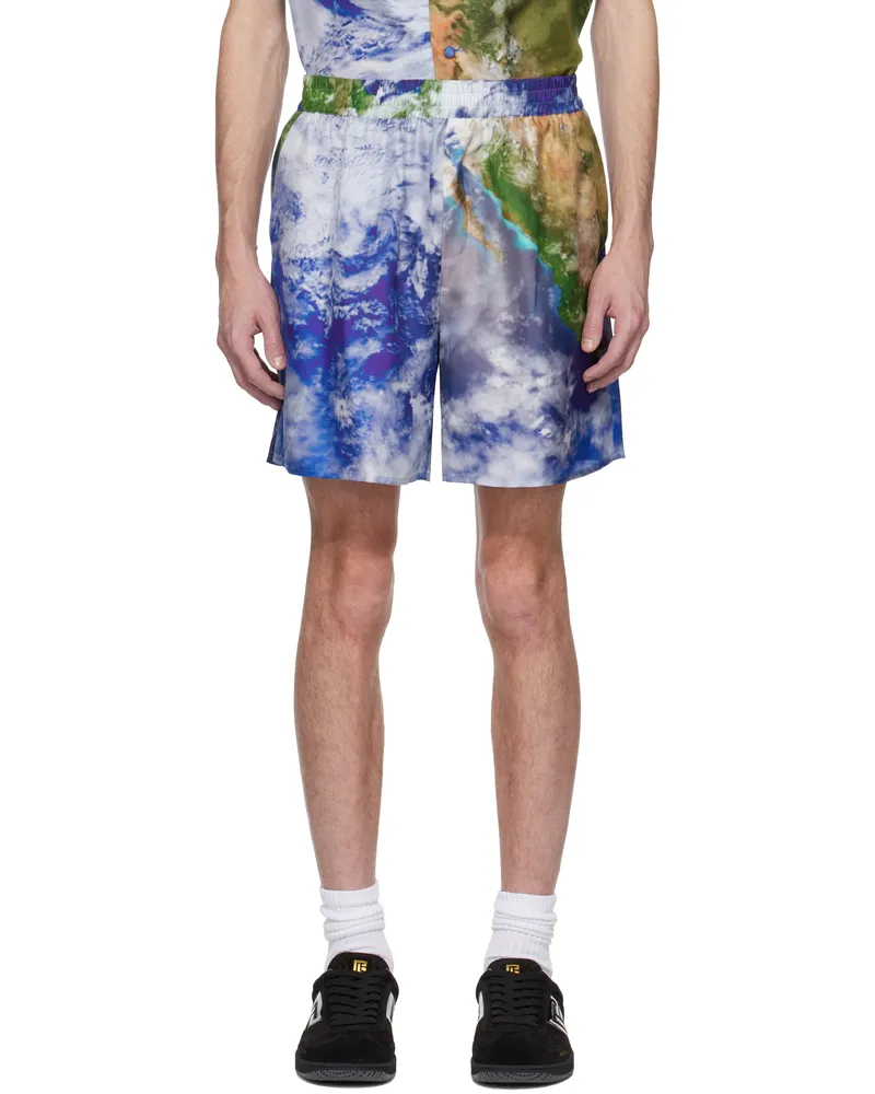Balmain Multicolor Earth Print Shorts Aaa