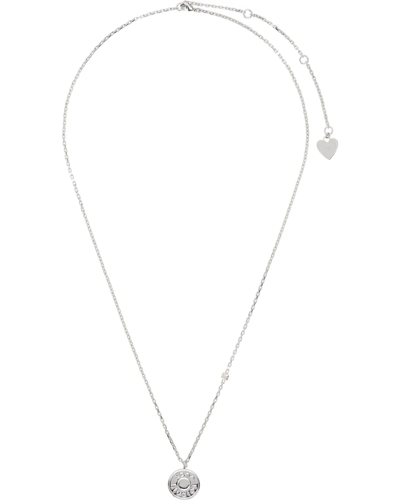 Acne Studios Silver Logo Pendant Necklace Aae
