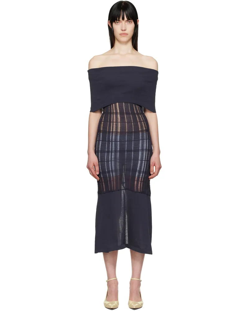 Our Legacy Navy Cover Maxi Dress Washed