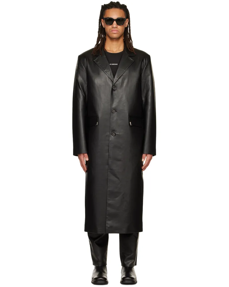 Han Kjøbenhavn Black Slim Faux-Leather Jacket Black