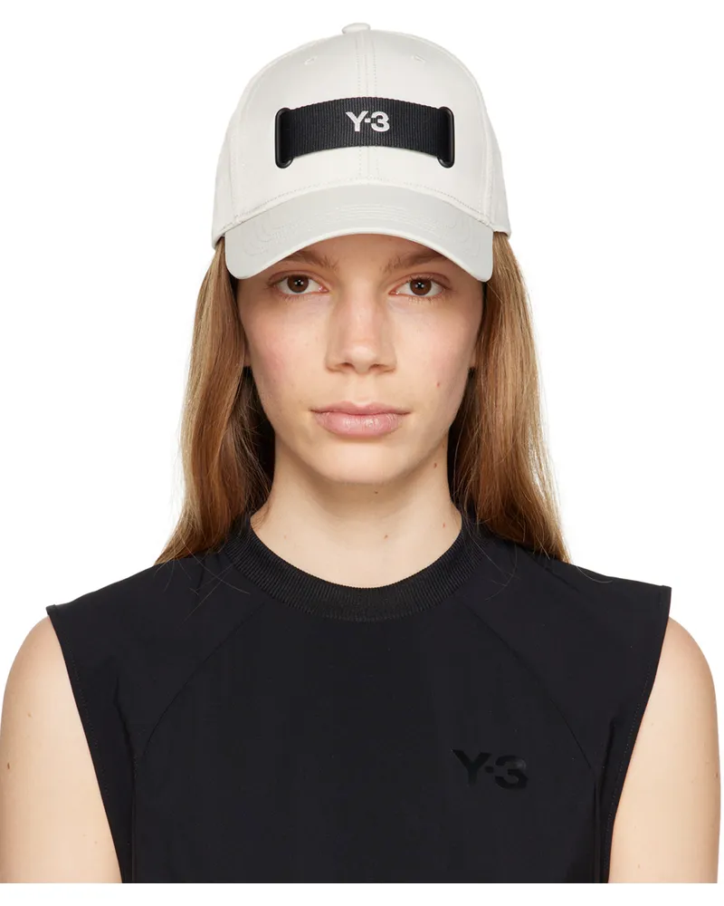 Y-3 Beige Webbing Cap Talc