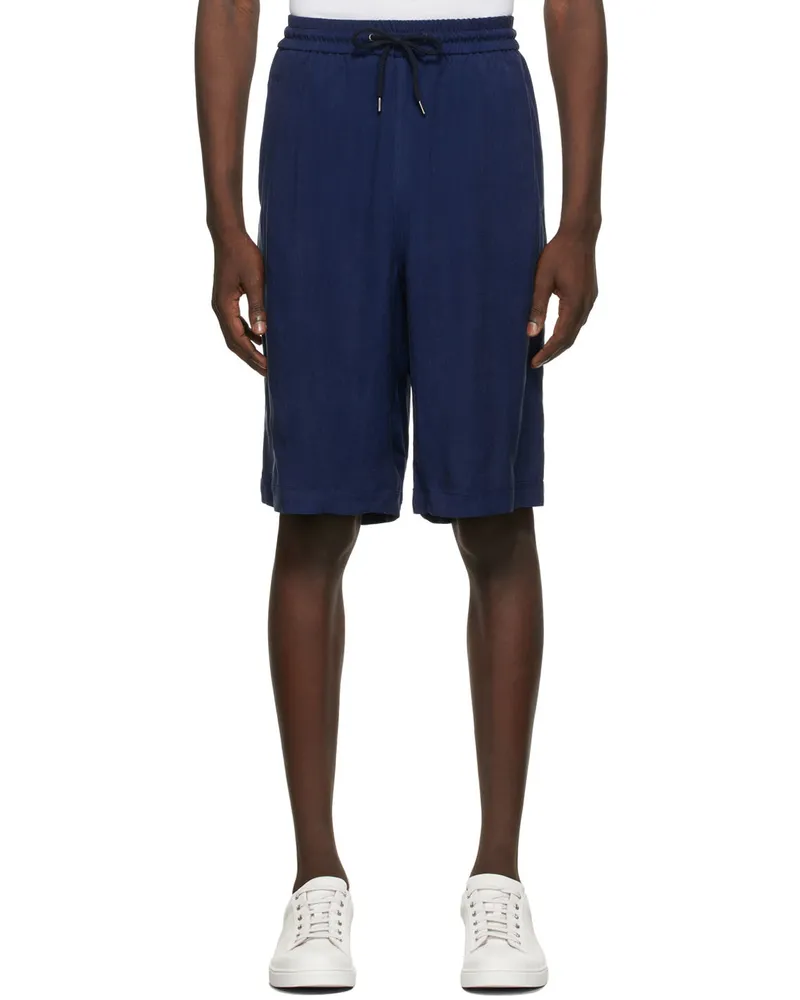 Giorgio Armani Blue Canvas Shorts Ubpk