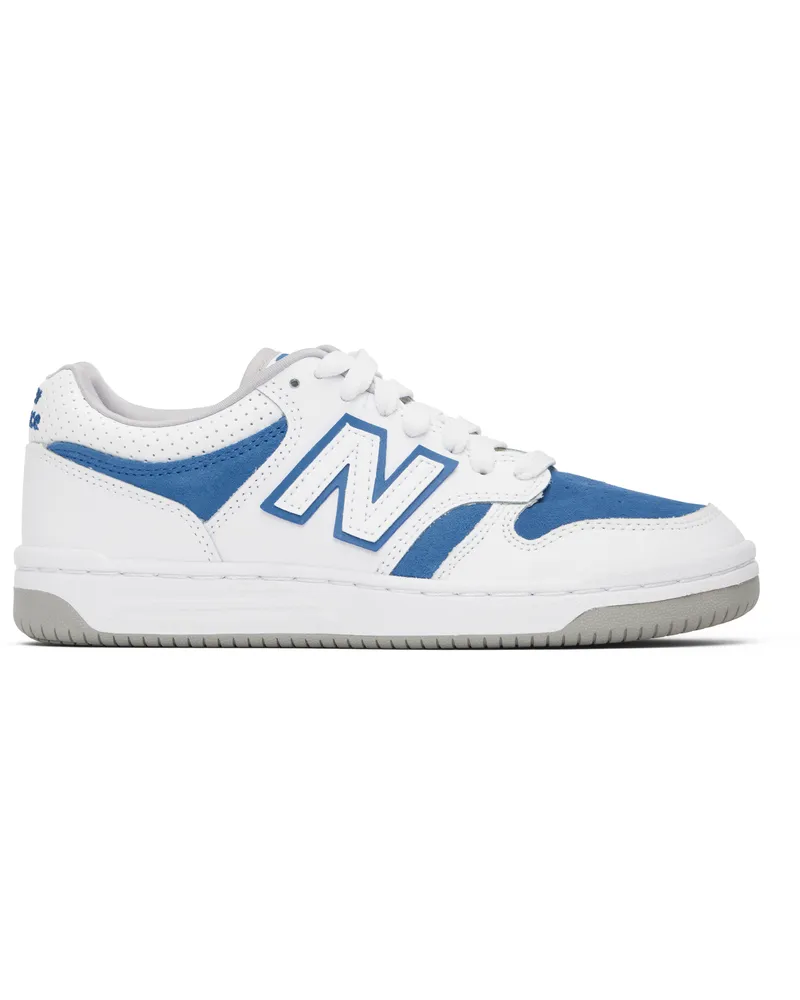 New Balance Big Kids White & Blue 480 Sneakers White