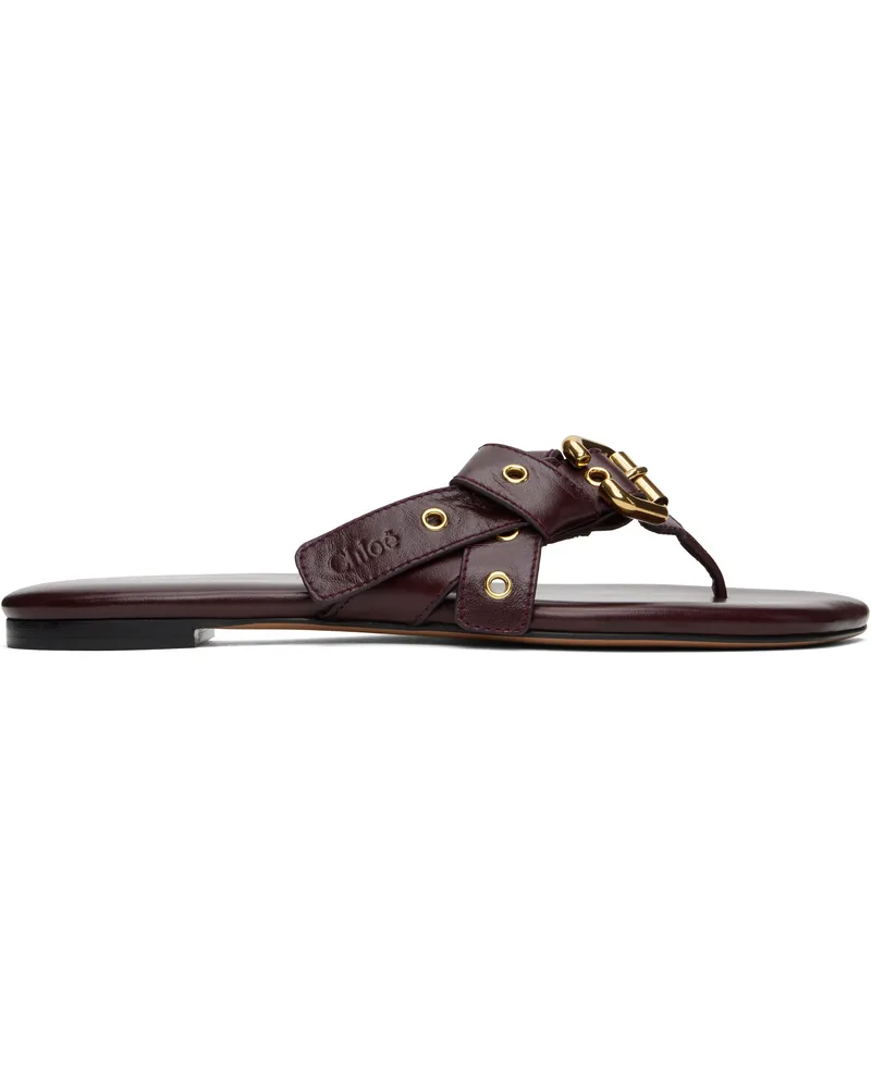 Chloé Burgundy Mae Sandals 610