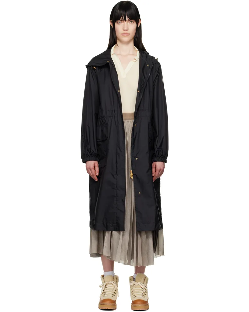 Moncler Black Hiengos Hooded Rain Coat 999