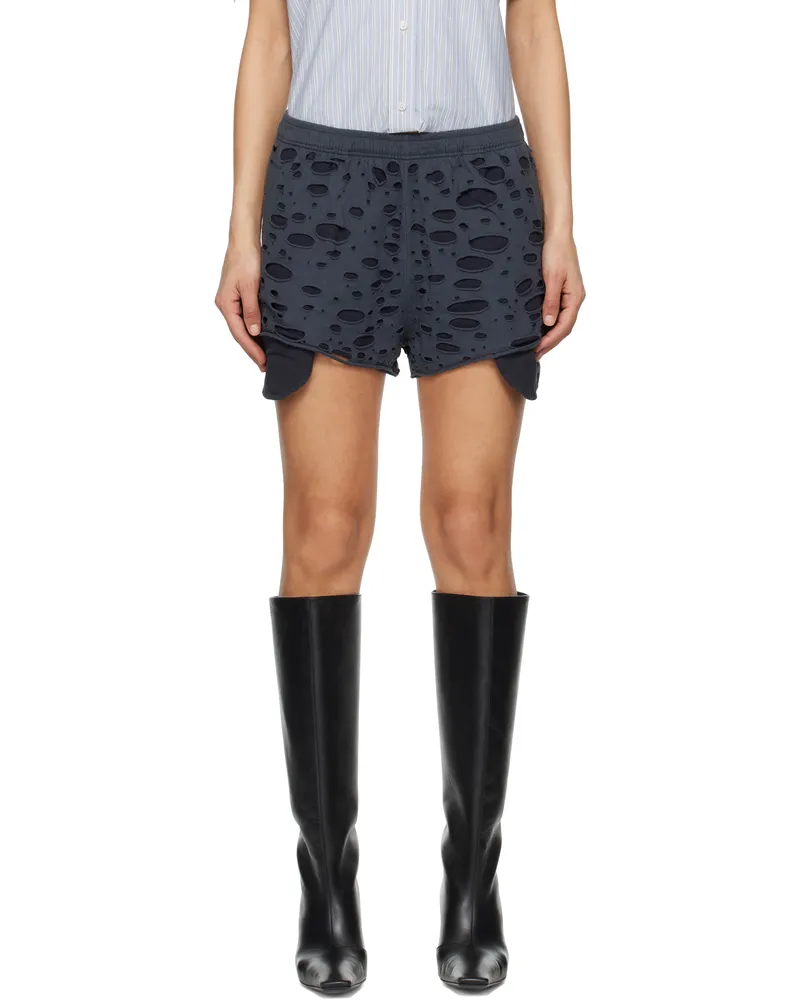 Acne Studios Black Distressed Shorts Bm0