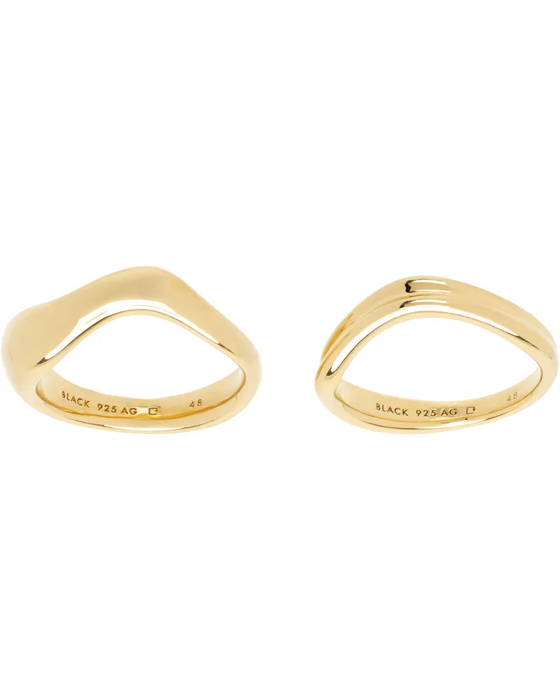 Maria Black Gold Vayu & Soma Ring Set Goldplated