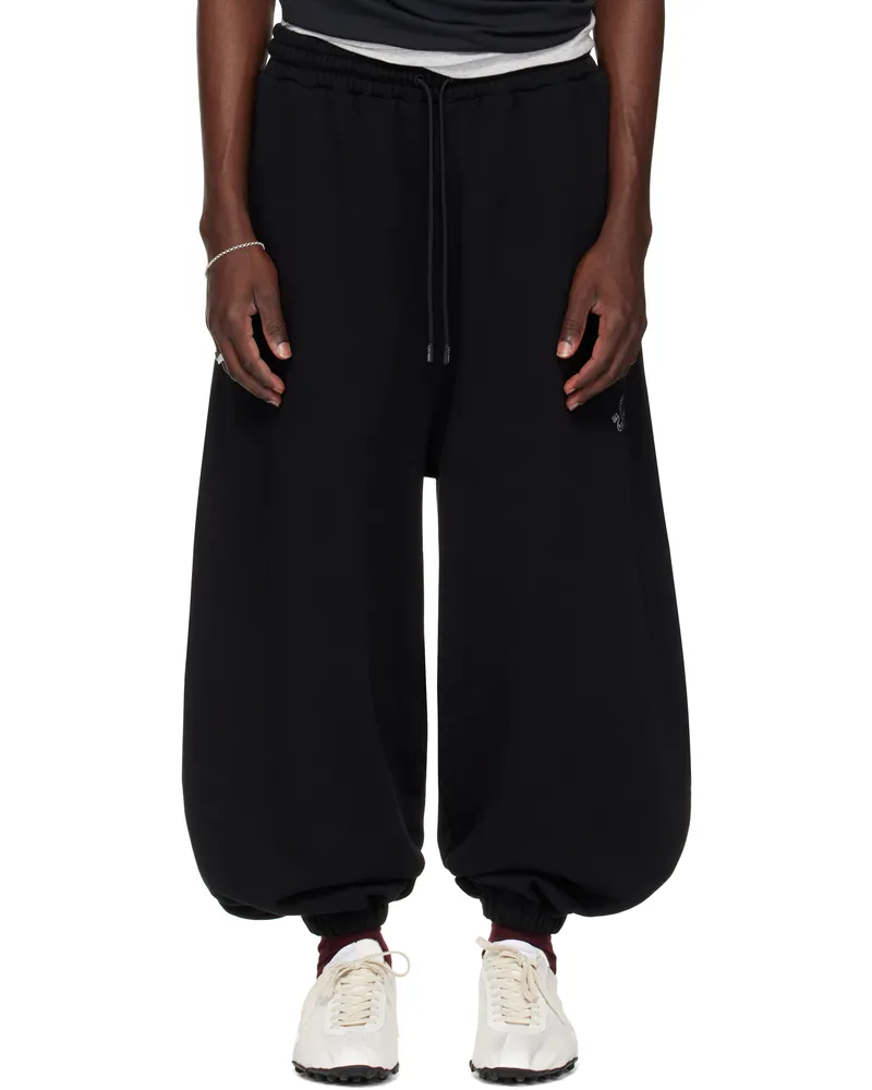 LU'U DAN Black Baggy Bontan Sweatpants Black