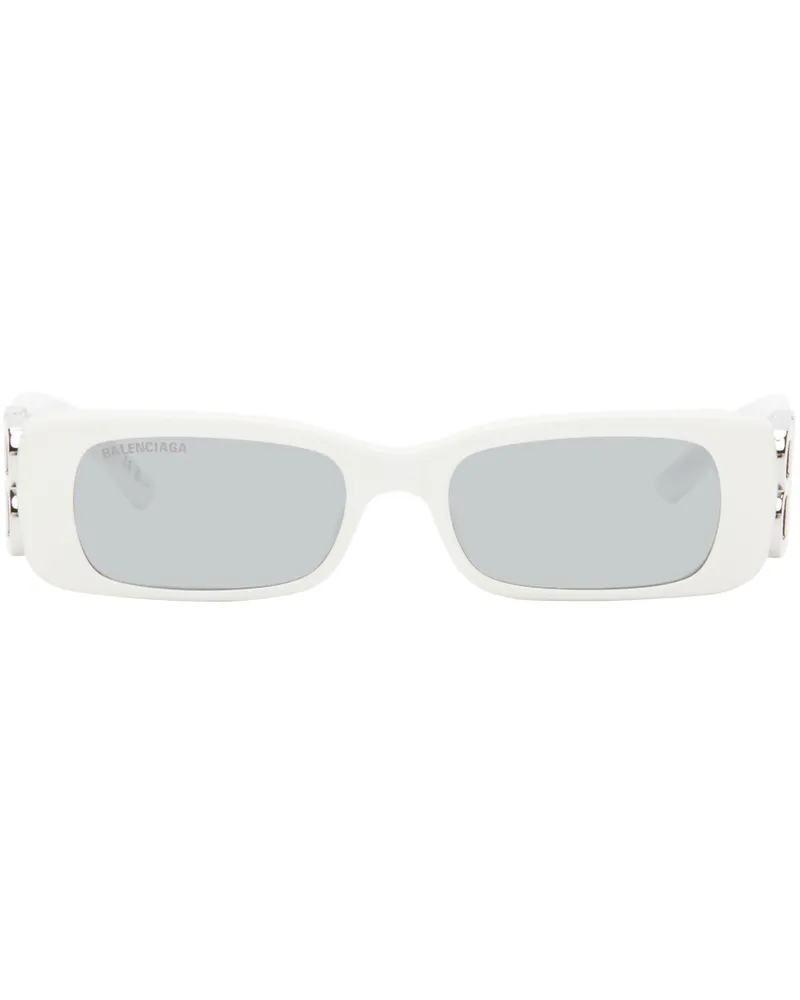 Balenciaga White Dynasty Rectangle Sunglasses 020
