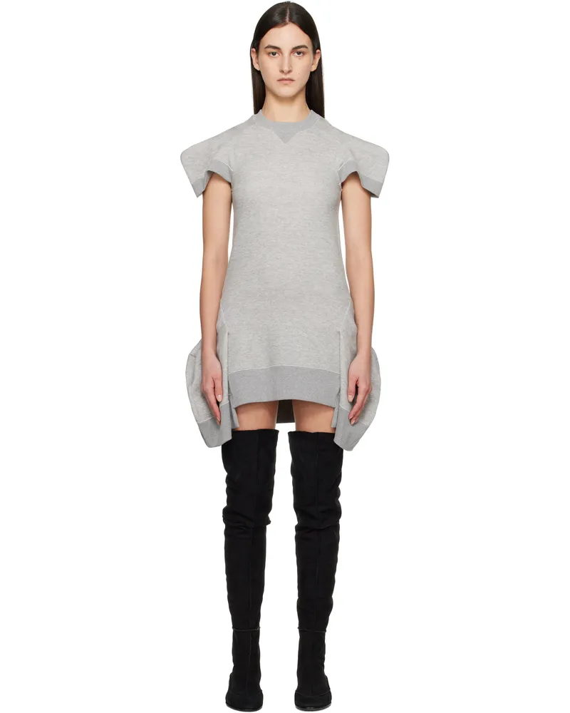 Sacai Gray Sponge Sweat Minidress 376