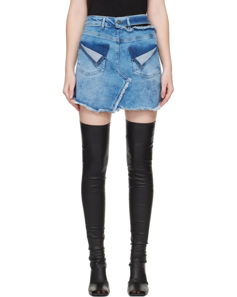 OTTOLINGER Blue Reversed Denim Miniskirt Blu