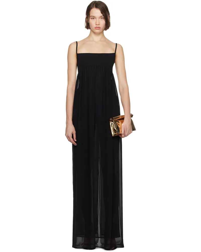 Jacquemus Black La Casa 'La robe Peplo' Maxi Dress 990