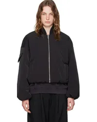 Ganni Black Oversized Bomber Jacket Black