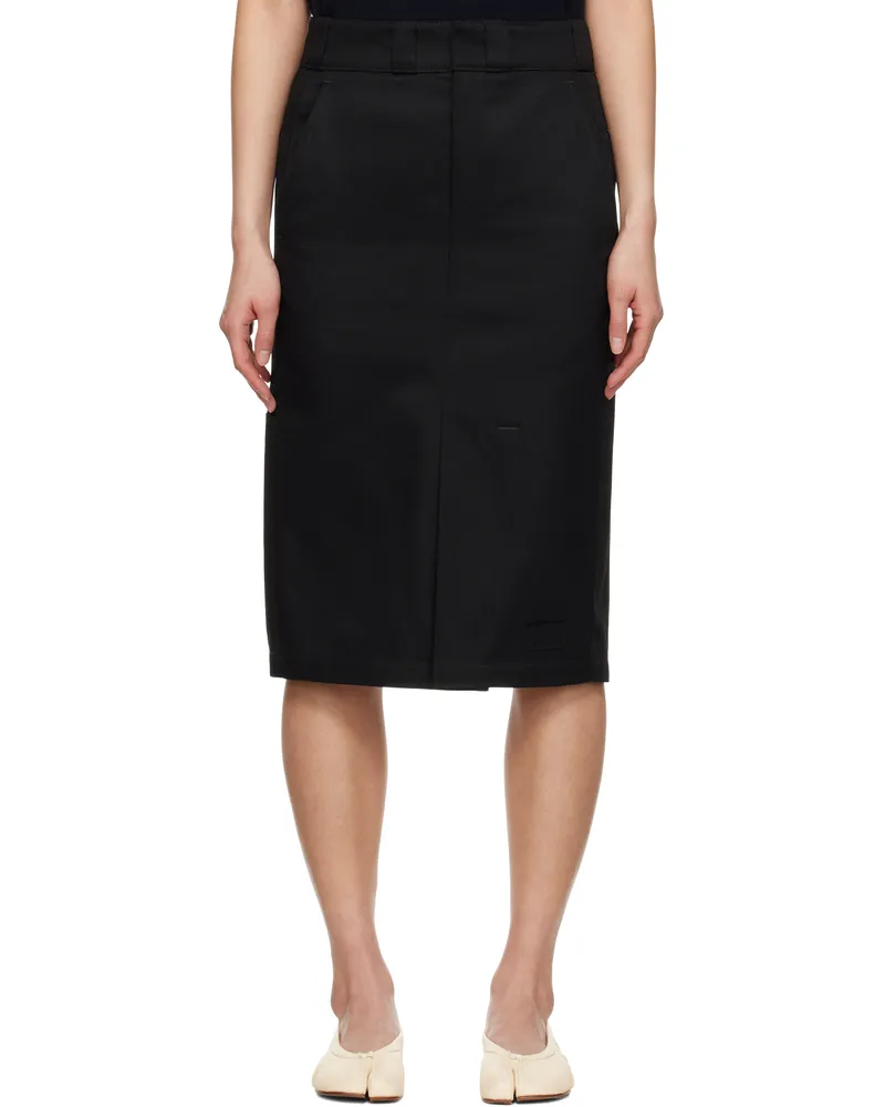 Maison Margiela Black Skater Chino Midi Skirt 900