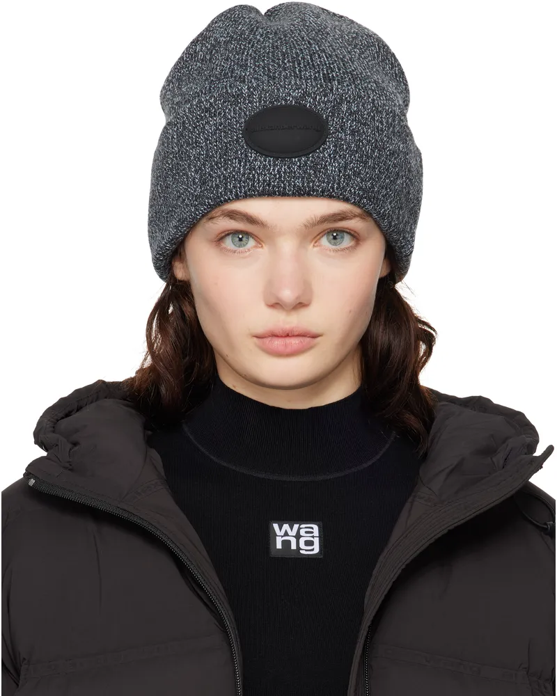 Alexander Wang Navy Dome Logo Beanie Oxford