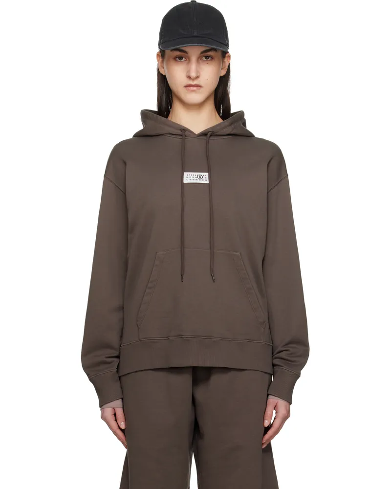 Maison Margiela Brown Logo Hoodie 812