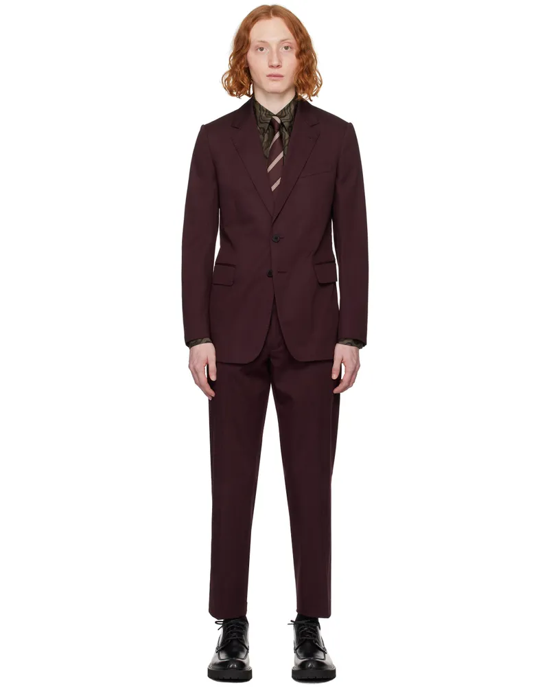 Dries van Noten Burgundy Soft Constructed Suit 355