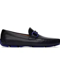 Ferragamo Navy Driver Loafers Midnigt