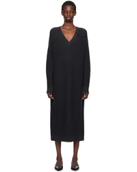 Lauren Manoogian Black Wide V-Neck Maxi Dress Iink