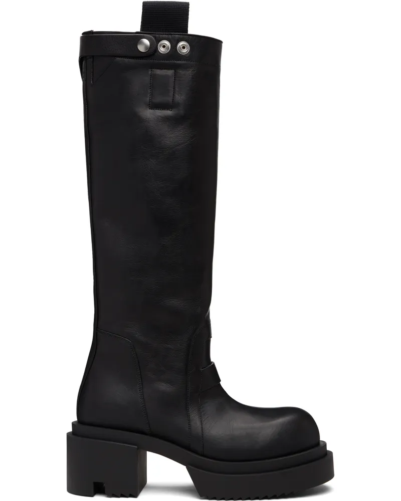 Rick Owens Black Concordians Pull On Mega Tractor Boots 09