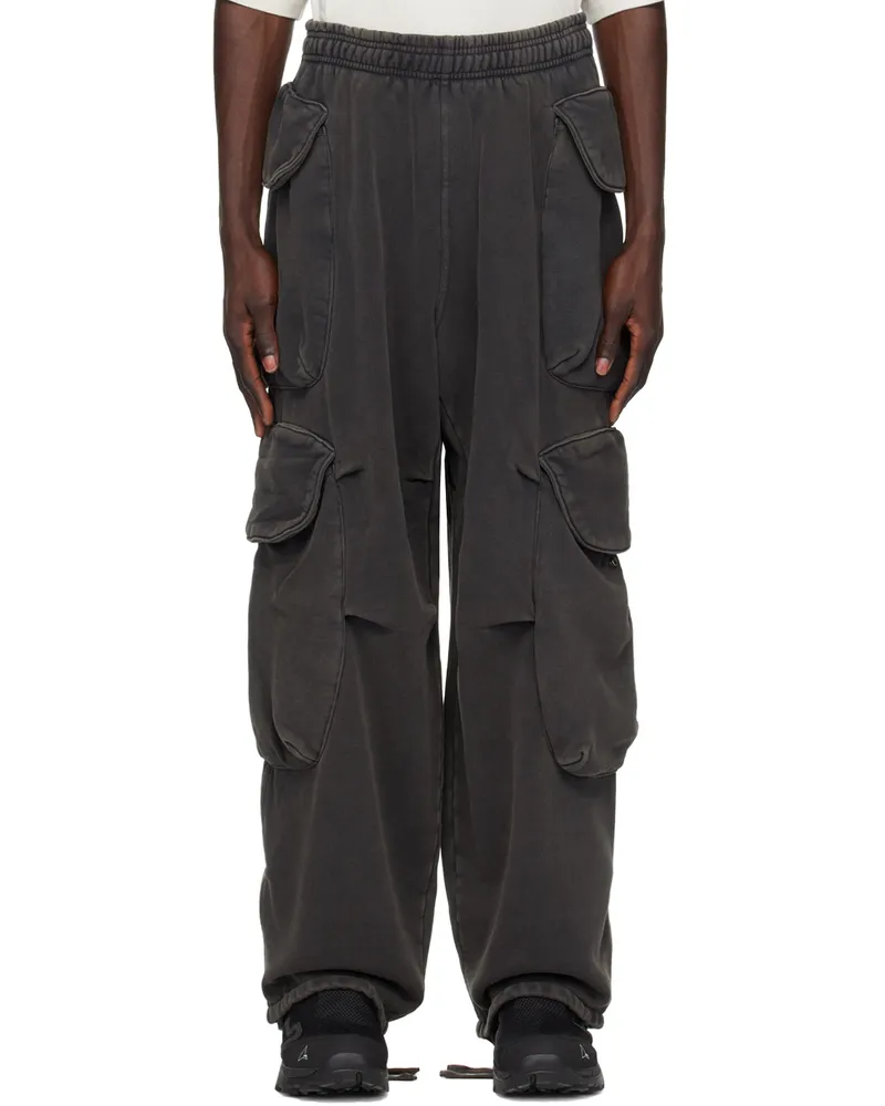 Entire Studios Black Heavy Gocar Cargo Pants Washed