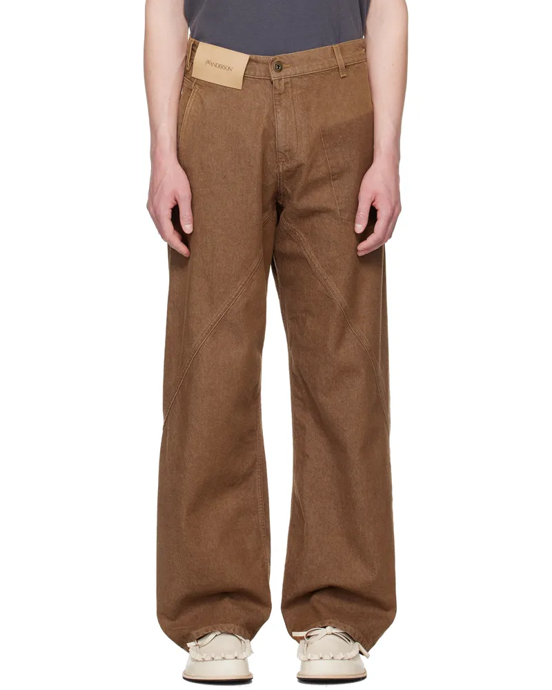 J.W.Anderson Brown Twisted Workwear Jeans 405