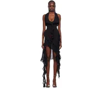 Black Ruffle Midi Dress