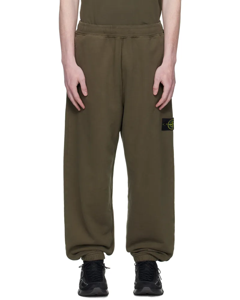 Stone Island Khaki 6200004 Brushed Organic Cotton Fleece Sweatpants V0054