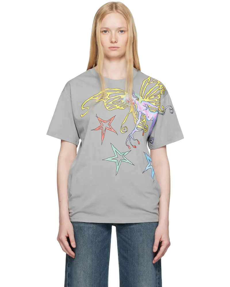 Diesel Gray T-Buxt-Q1 T-shirt 9du