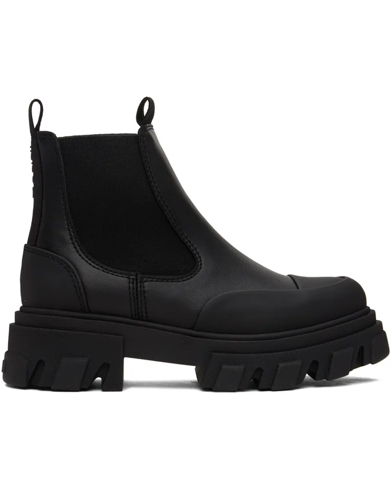 Ganni Black Cleated Low Chelsea Boots 099