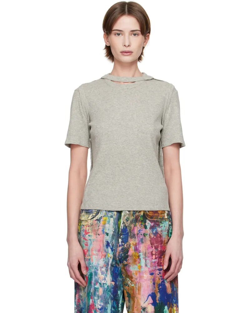Eckhaus Latta Gray Flip T-shirt Cement
