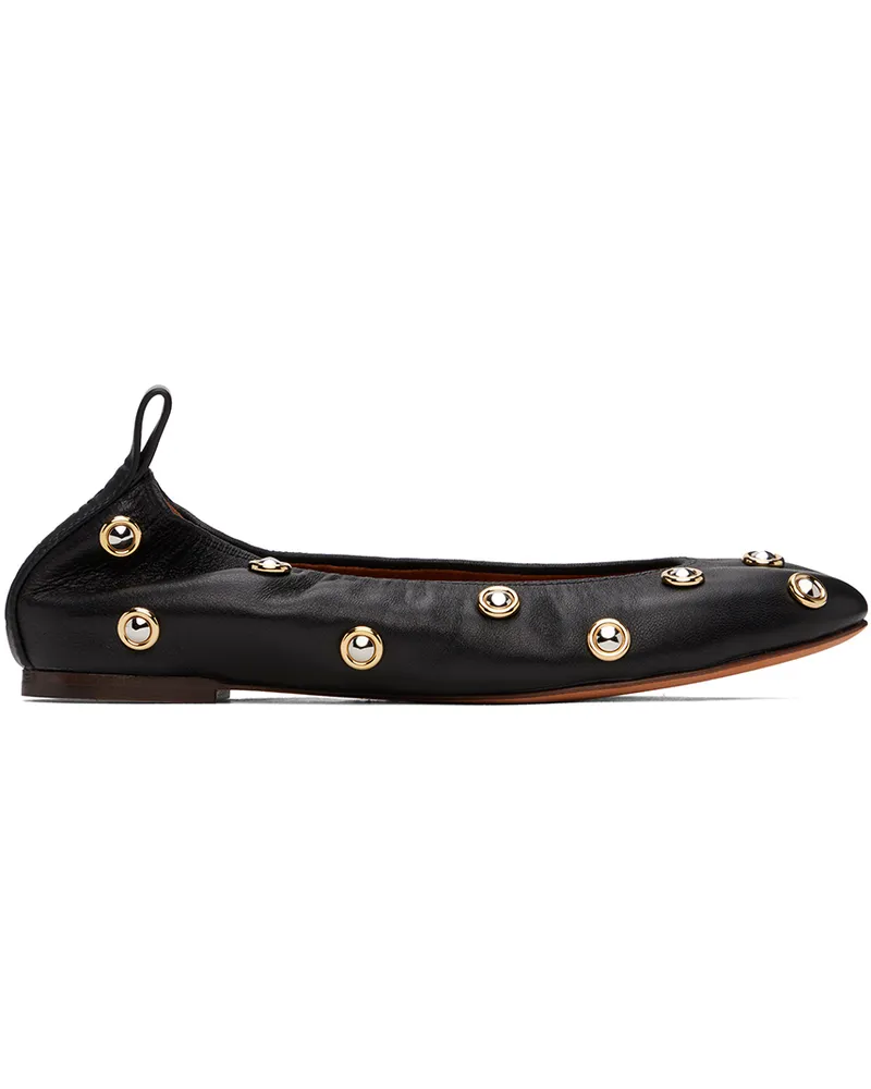 Lanvin Black Studs Ballerina Flats Black