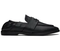 Black Square Penny Banding Loafers