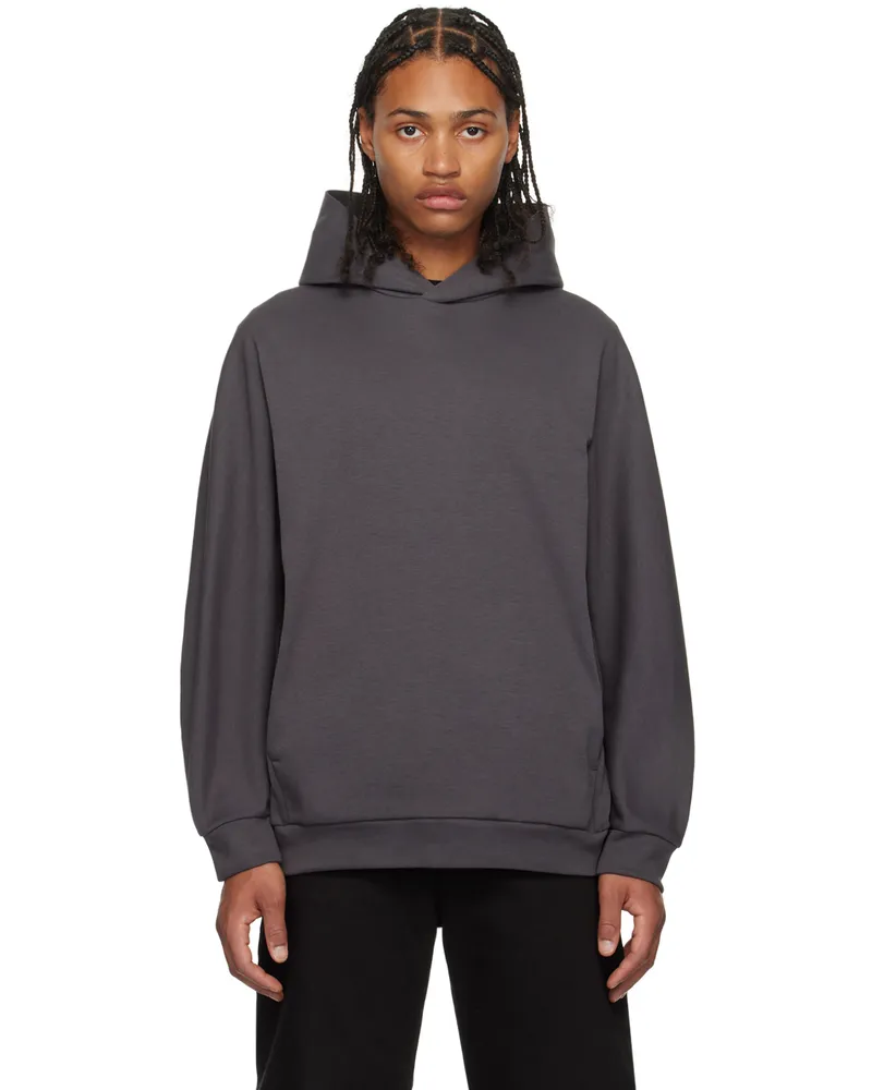 ATTACHMENT Gray Paneled Hoodie D.gray