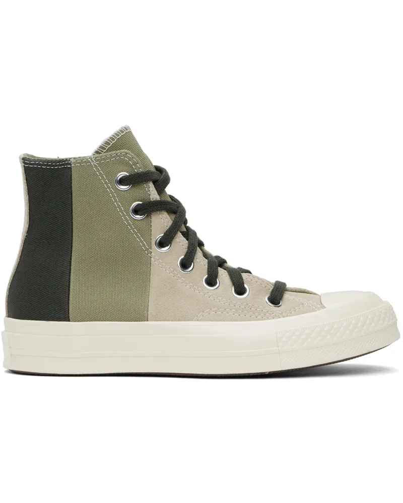 Converse Taupe & Green Chuck 70 Patchwork Suede Sneakers Nutty