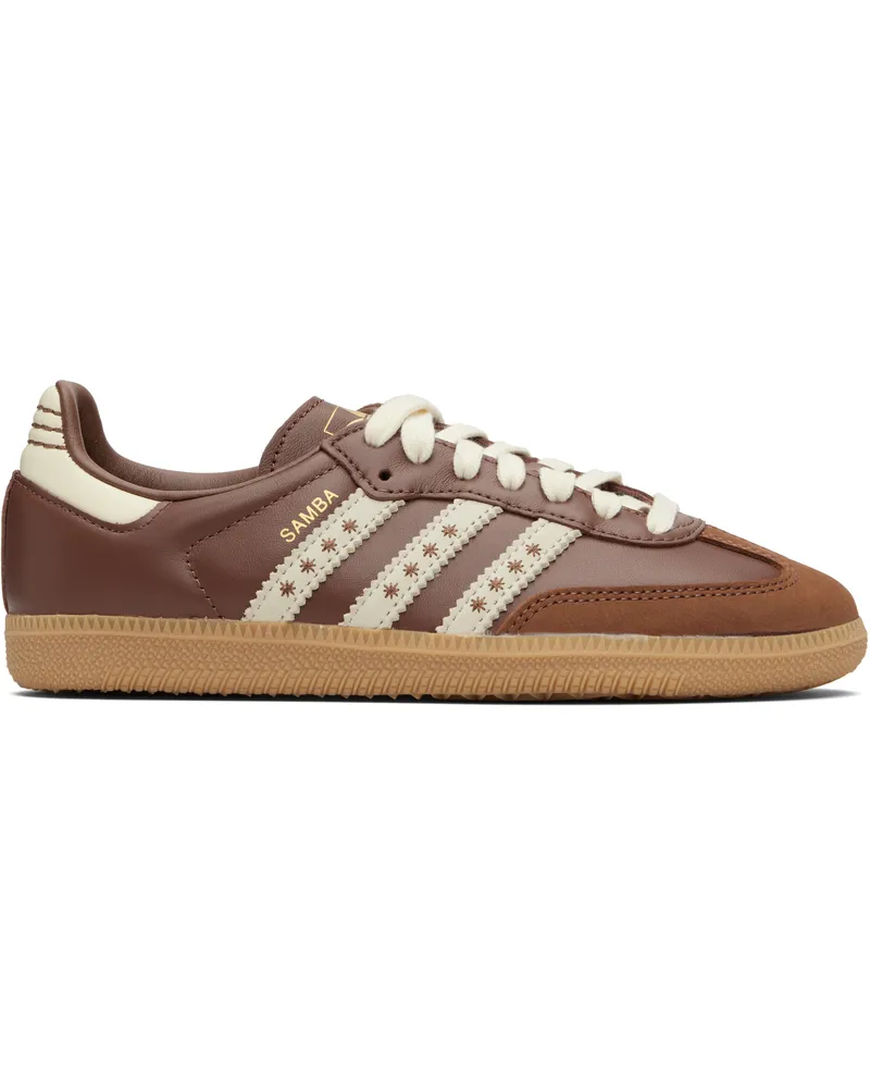 adidas Brown & Off-White Samba OG Sneakers Cloud