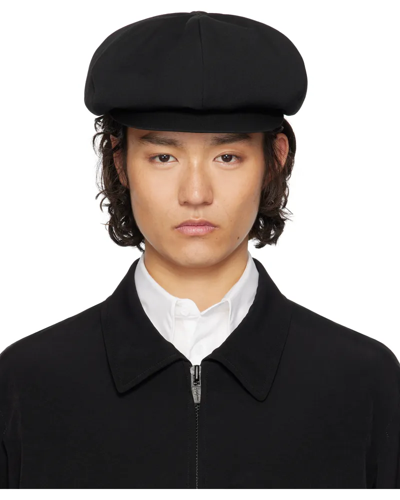 Yohji Yamamoto Black Wool Gabardine Cap 2