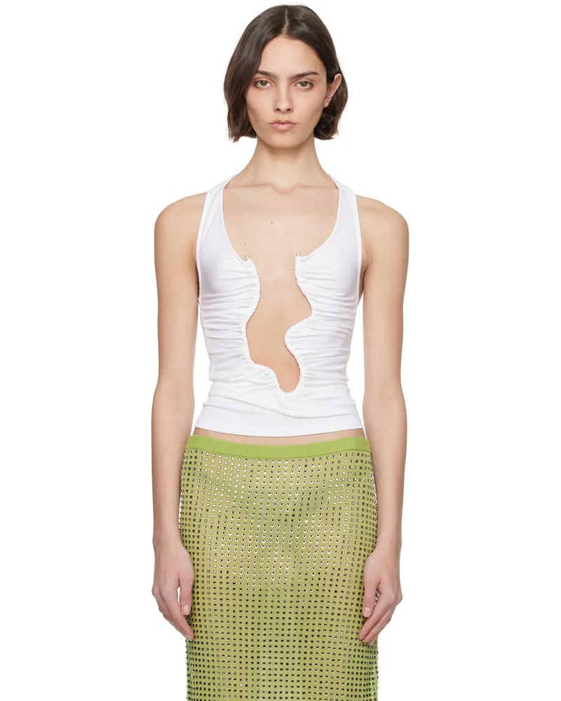 Christopher Esber White Salacia Ruched Tank Top White