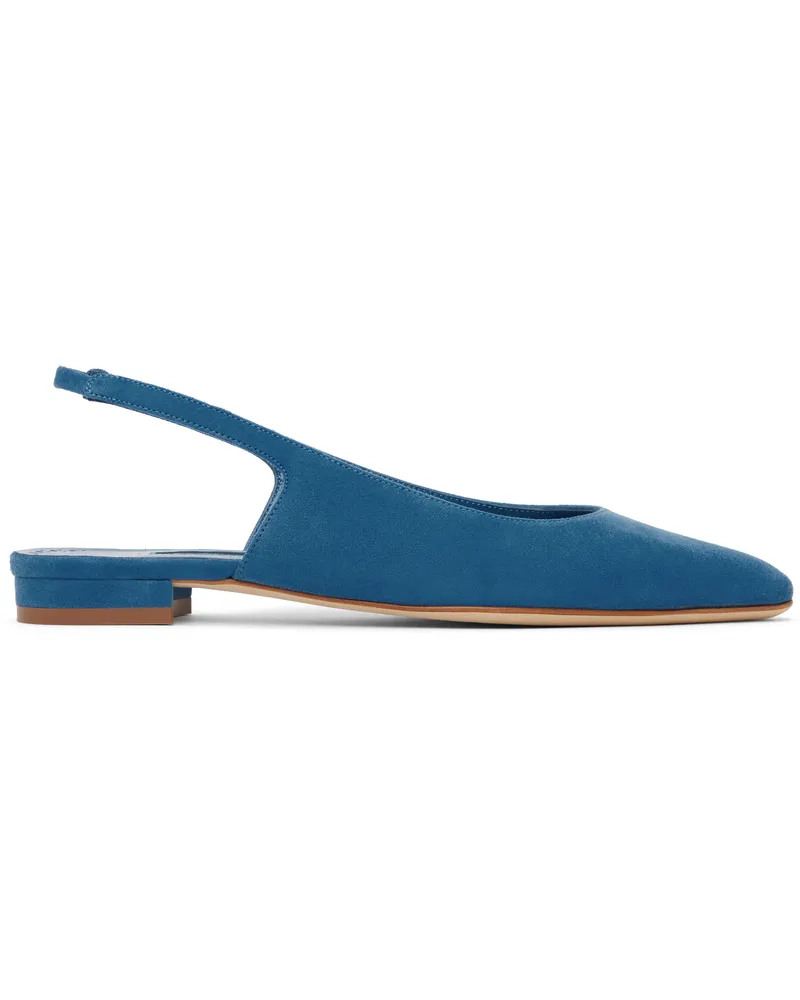 Manolo Blahnik Blue Sawra Slingback Ballerina Flats Dblu(4054)