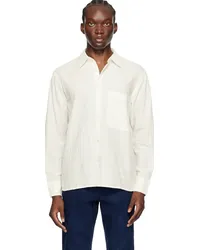 Universal Works White Square Pocket Shirt Ecru